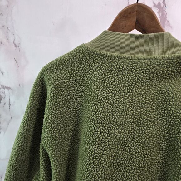 Zyia Jacket Womens 3X 3XL Green Black Bomber Teddy Sherpa Fuzzy Varsity - Picture 7 of 12